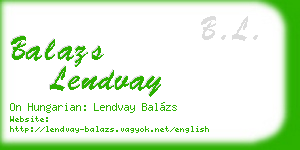 balazs lendvay business card